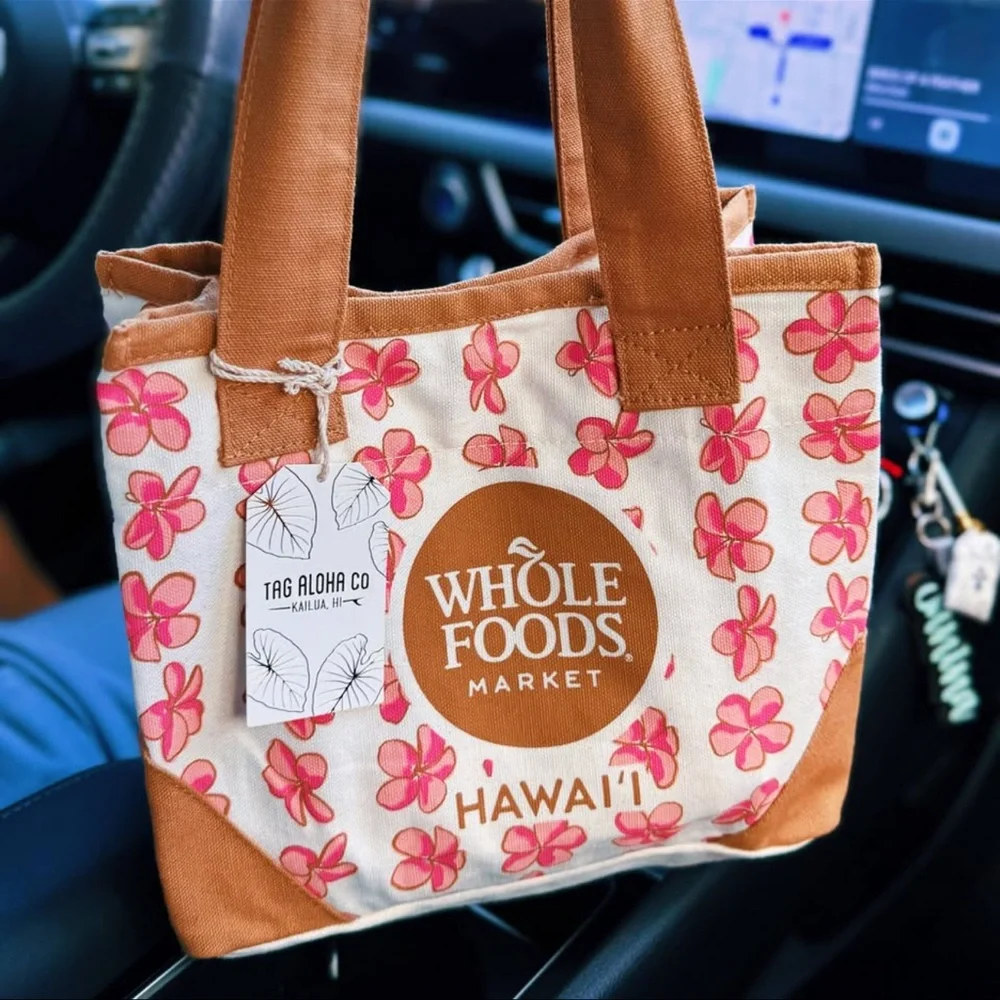 Whole Foods Hawaii Tag Aloha Mini Tote Bag Mini Plumeria